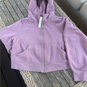 lululemon cropped scuba  Zip-Up hoodie , light purple